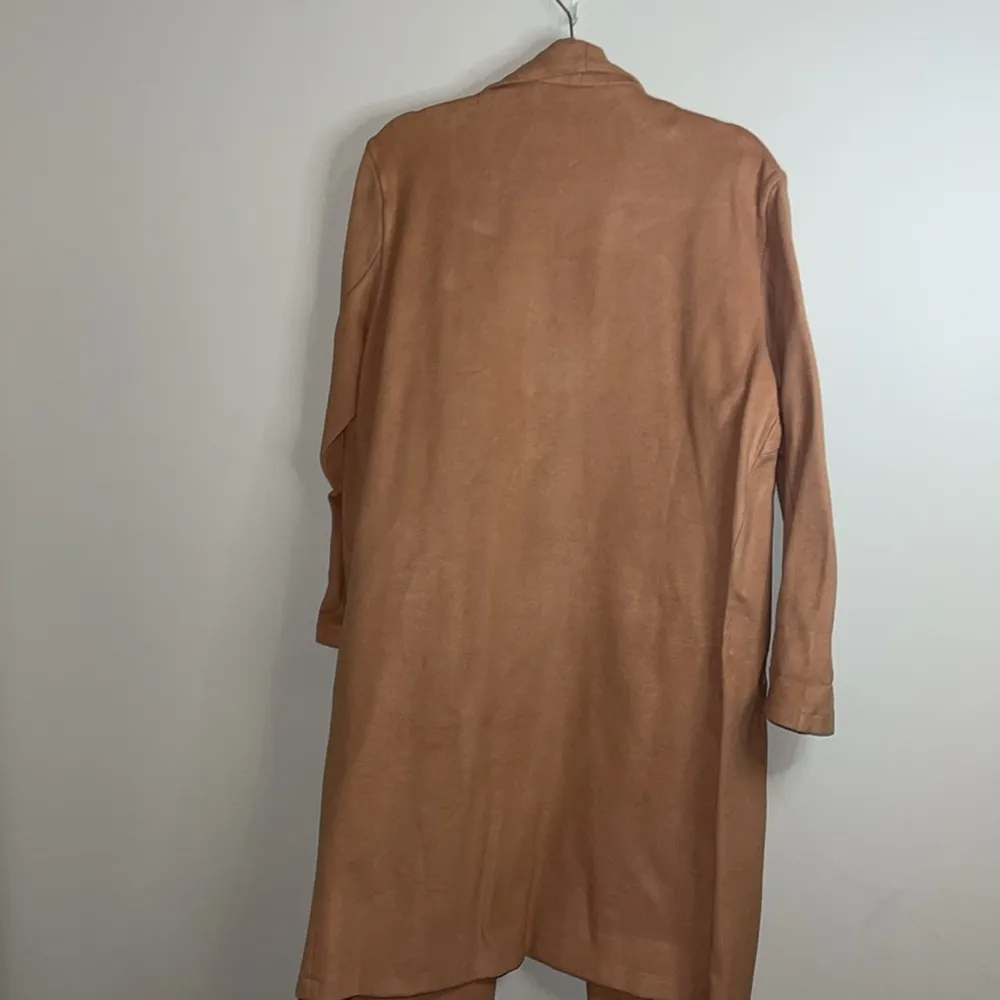 Akira  Camel Faux Suede Open Trench Coat - Image 5