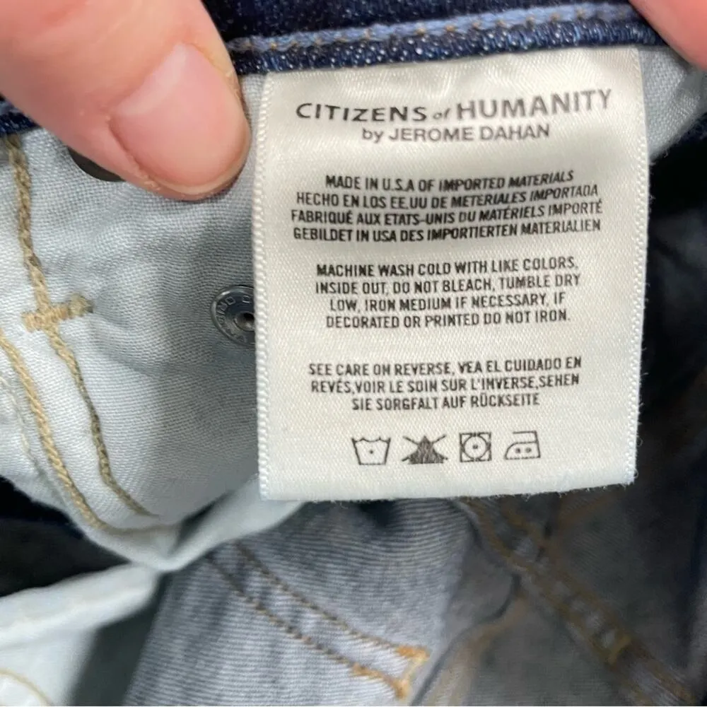 Citizens Of Humanity Medium Wash Rocket Crop High Rose Skinny Jeans 24 Raw Hem - Image 11