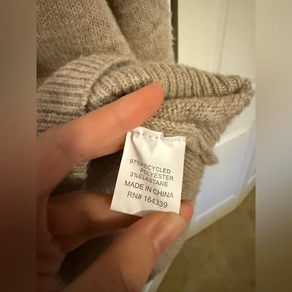 Petal & Pup Brianna Mockneck Knit Sweater Cream Tan Camel Sweater Size M/L - Image 7