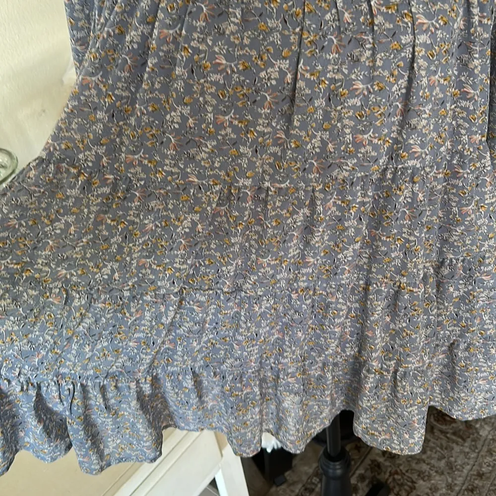 Jodifl Boho cottage tiered floral babydoll long balloon sleeve blouse Top L​​​ - Image 4