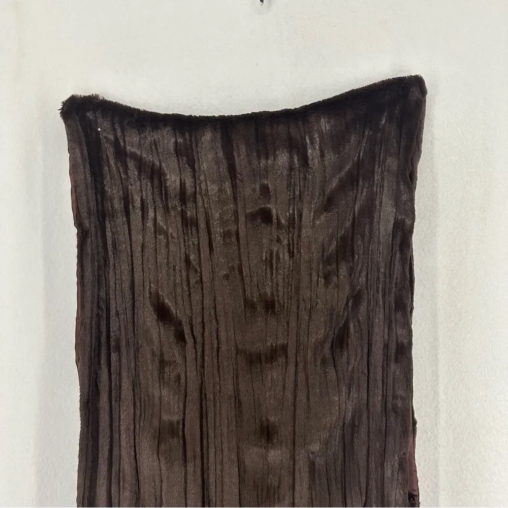 Faux Fur Large Scarf Brown - Image 2