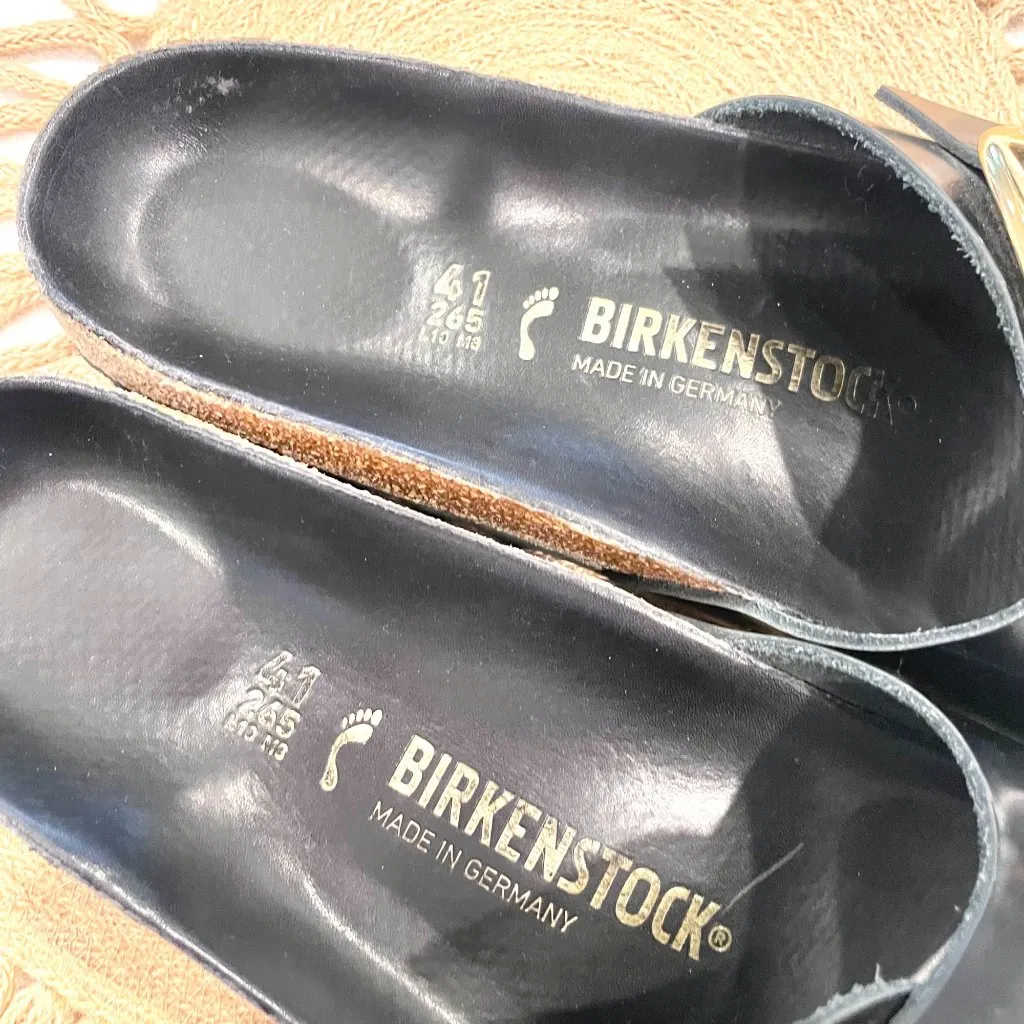 Birkenstock Madrid Big Buckle High Shine Sandals Black High Shine Size 41 - Image 10