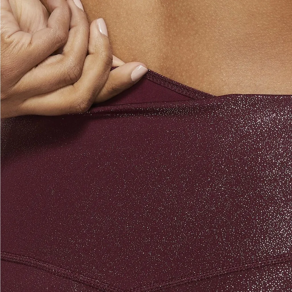 Nike Midrise Sparkle Leggings 7/8 Length Beetroot - Image 10
