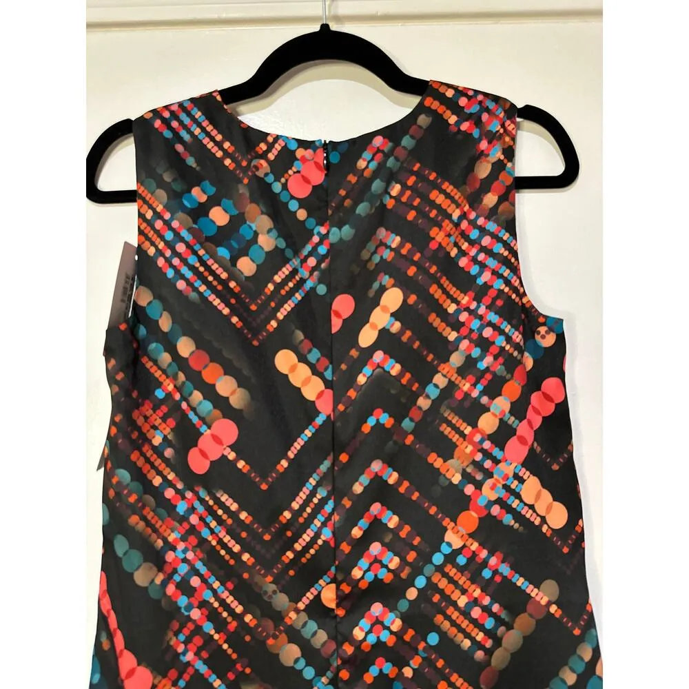 M Missoni Printed Synthetic Silk Sleeveless Shift Dress Black Multi Size 40 NWT - Image 16