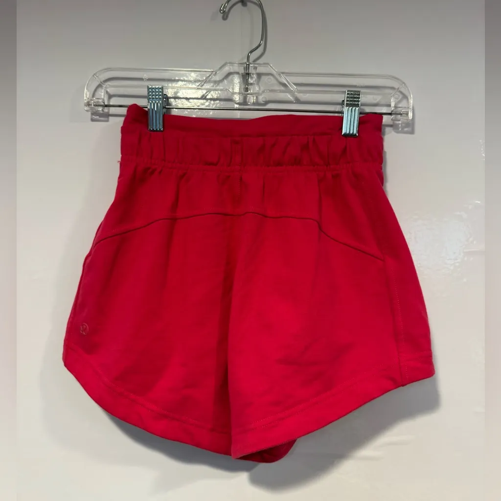 Bright pink Lululemon inner glow shorts - Image 4