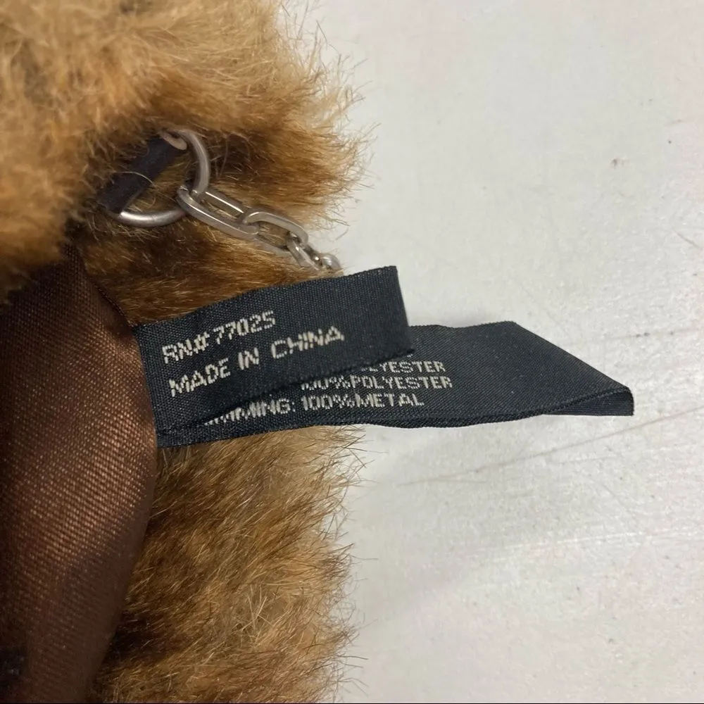 TERRY LEWIS‎ Classic Luxuries Faux Fur Shoulder Bag Brown - Image 6