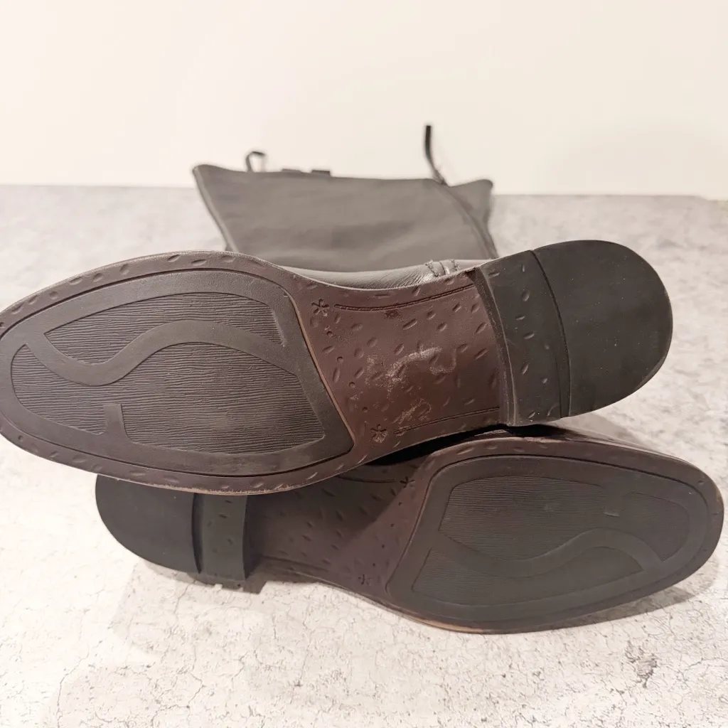 Franco Sarto Meyer Leather Riding Boots Women Black Tall Size 8.5M Wide Calf - Image 4