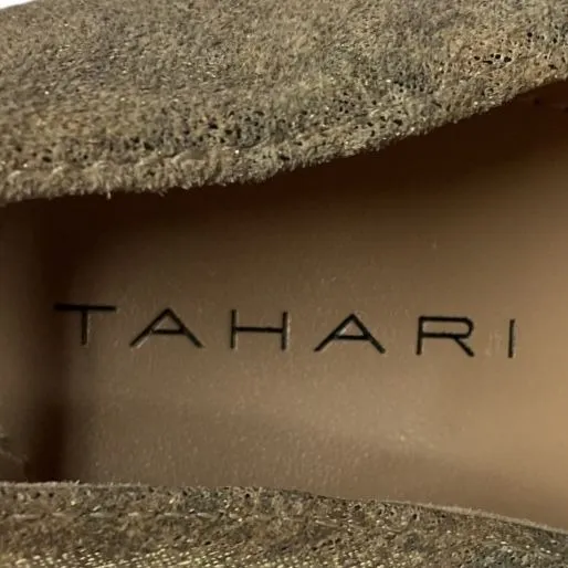 Tahari Women's‎ Laura Gold Cap Toe Leather Platform Pumps Heel Size  8.5M Party - Image 13
