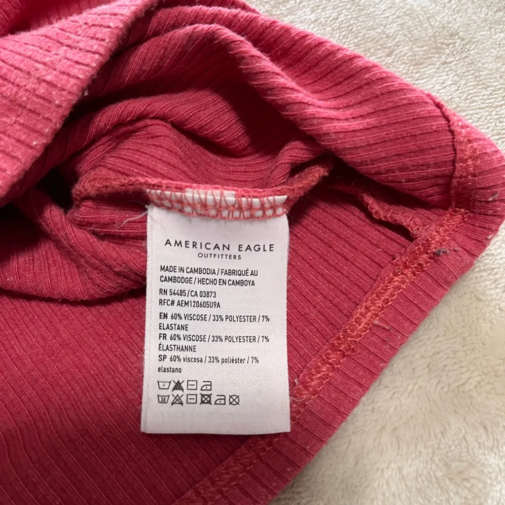AMERICAN EAGLE Soft Stretch Mauve Ribbed Women’s Tank Top Sz XS EUC - Image 5