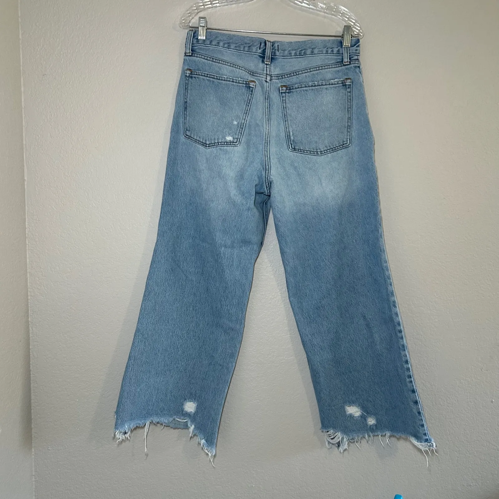 Abercrombie & Fitch Womens Jeans Wide Leg Distressed Light Wash Size 30 casual - Image 6
