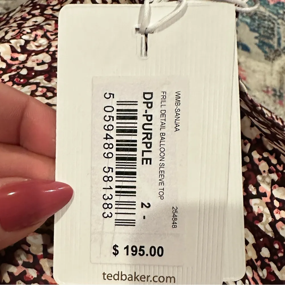 Ted Baker  SANJAA FRILL BALOON SLEEVE TOP - Image 8