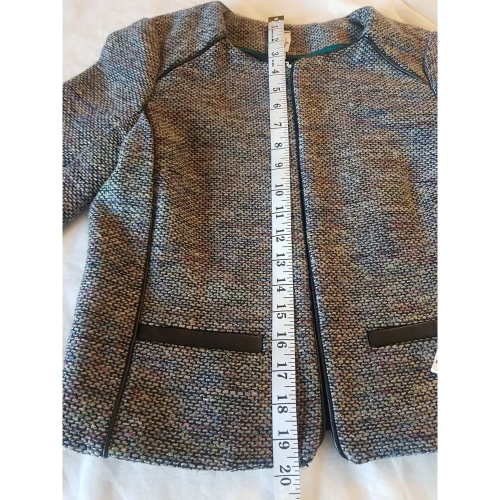 Willow & Clay Womens Open Front Blazer Jacket Cropped Tweed Work Wear Size XS - Image 12