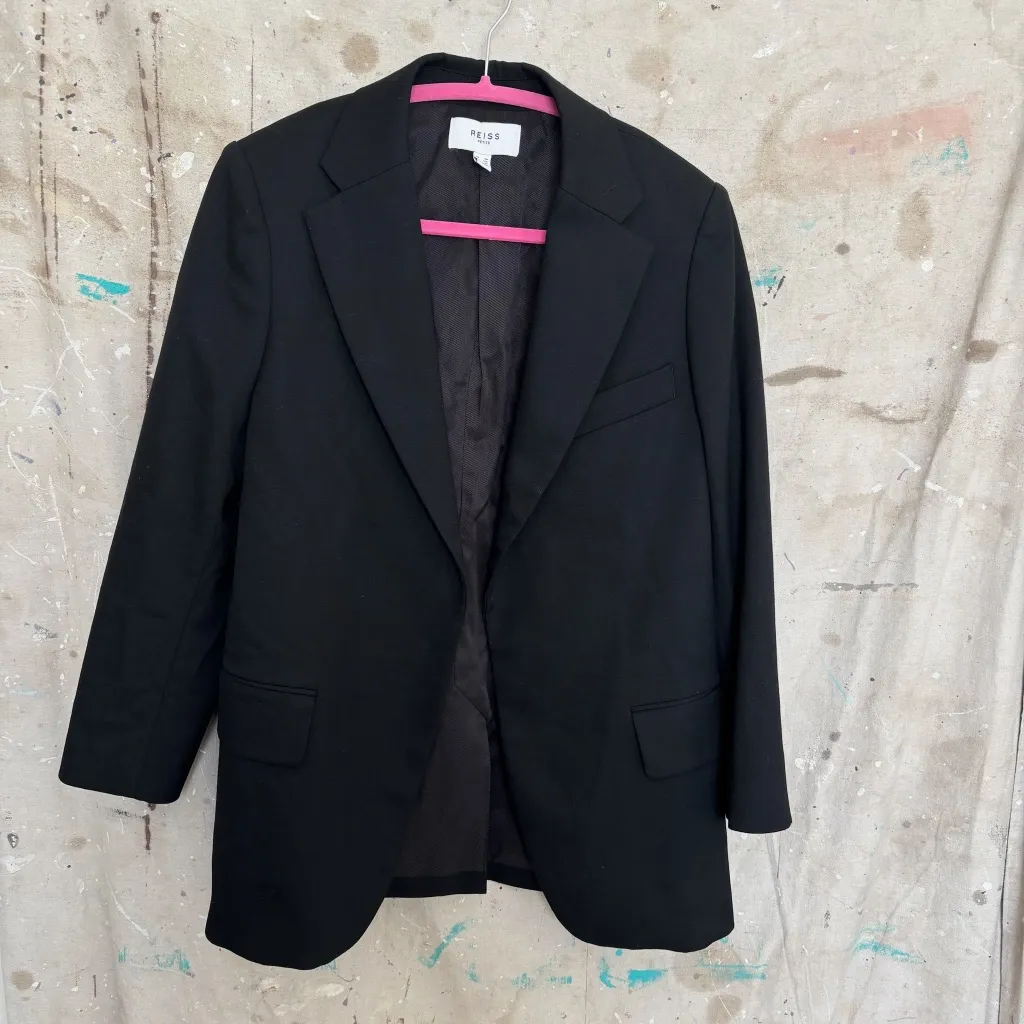 Reiss Alia Oversized Wool-Blend Blazer - Image 3