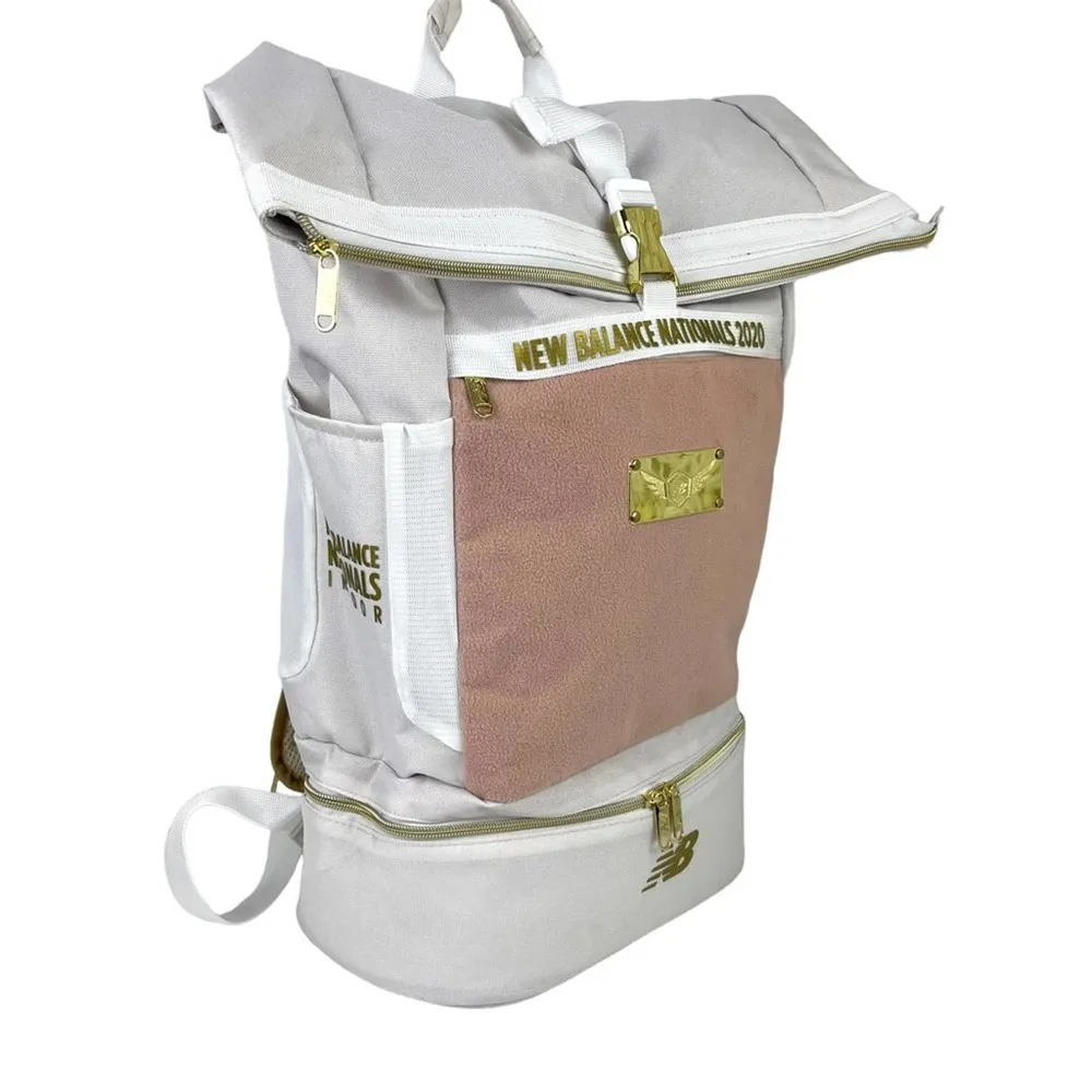 2020 NBNI New Balance Nationals Indoor Championship Backpack Bag Pink Gold White - Image 16