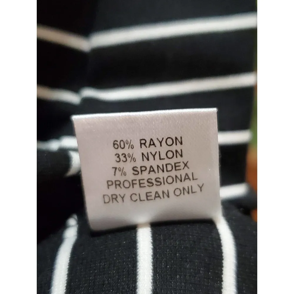 Torn by Ronny Kobo Off Shoulder Black Striped CutOut Sleeve Knee Length Dress XS - Image 9