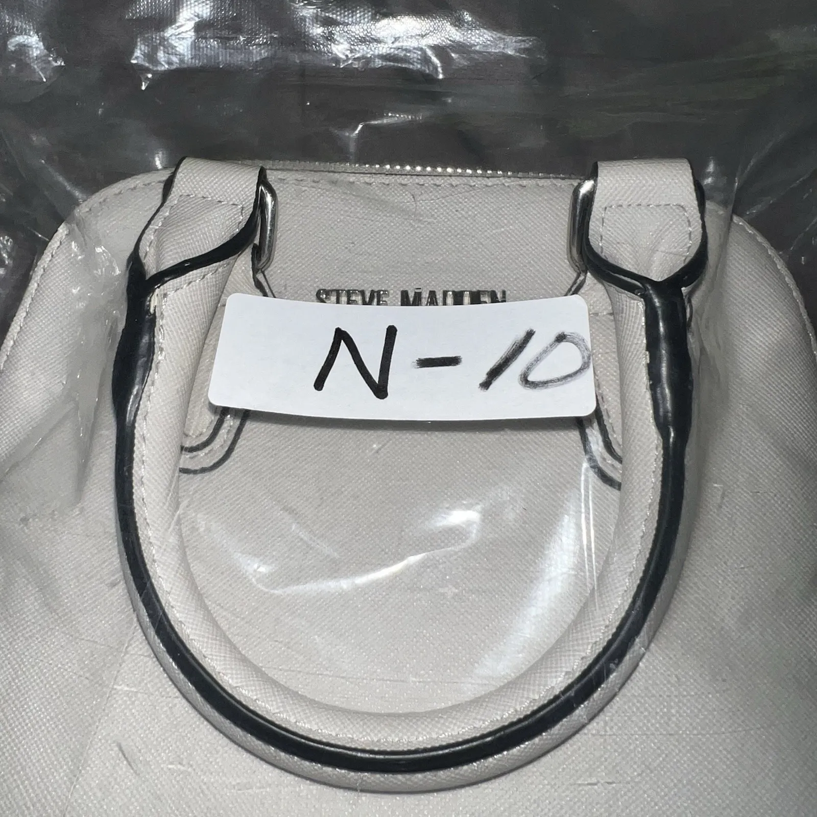 STEVE MADDEN Faith Saffiano Small Faux Leather Crossbody White Bag Purse Euc - Image 12