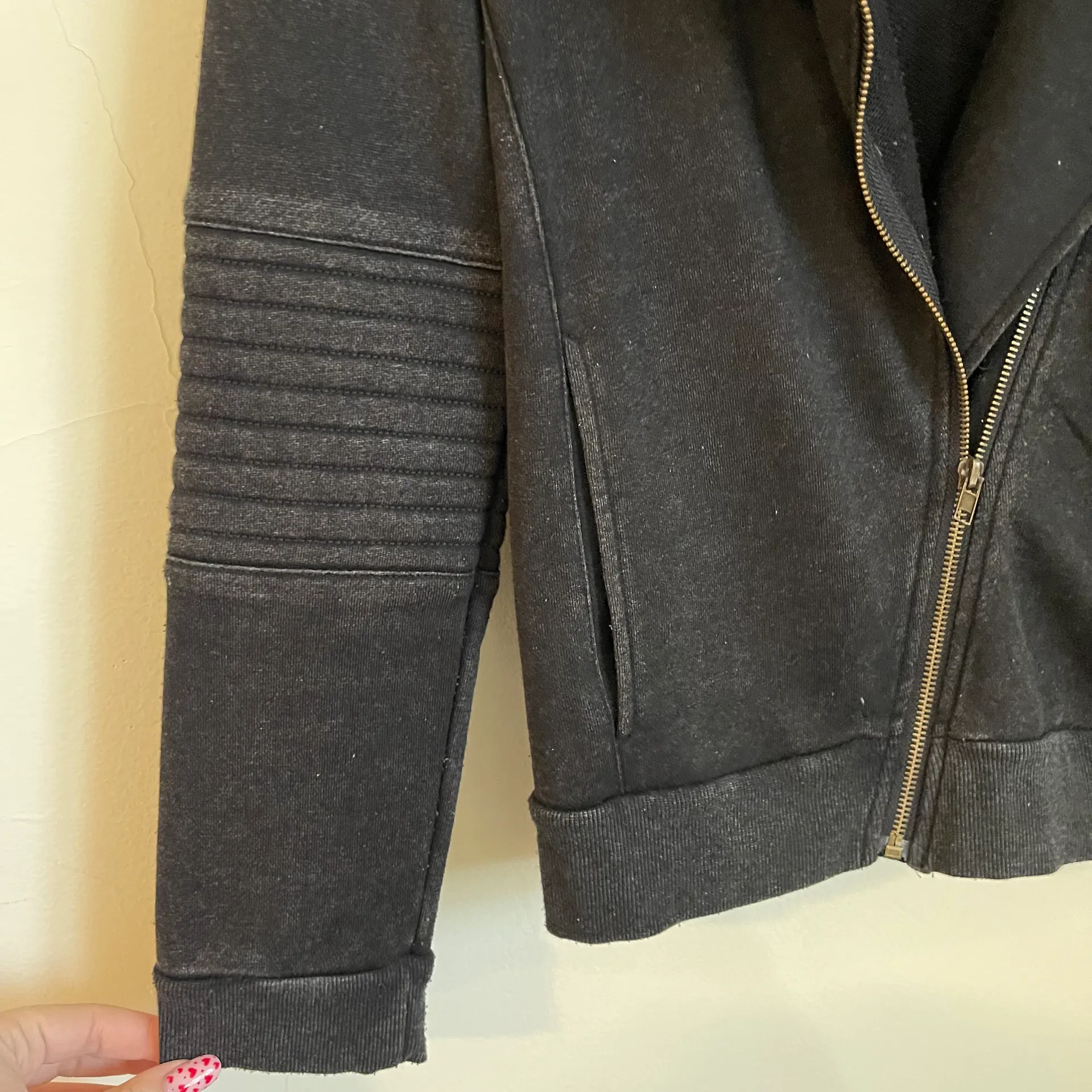Asymmetrical Zip Moto Jacket - Image 3