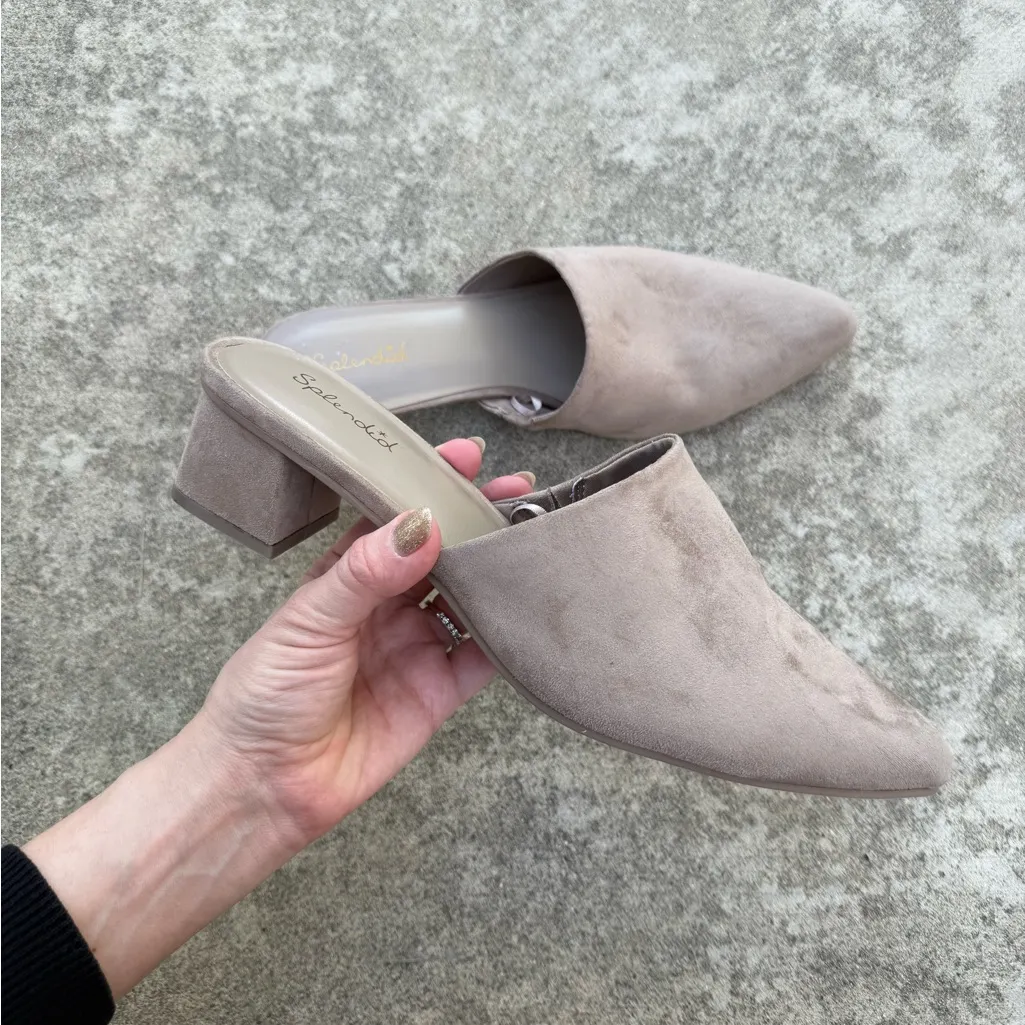 Anthropologie Splendid Laylai Heeled Mule Tan Beige Brown Size 10 - Image 7