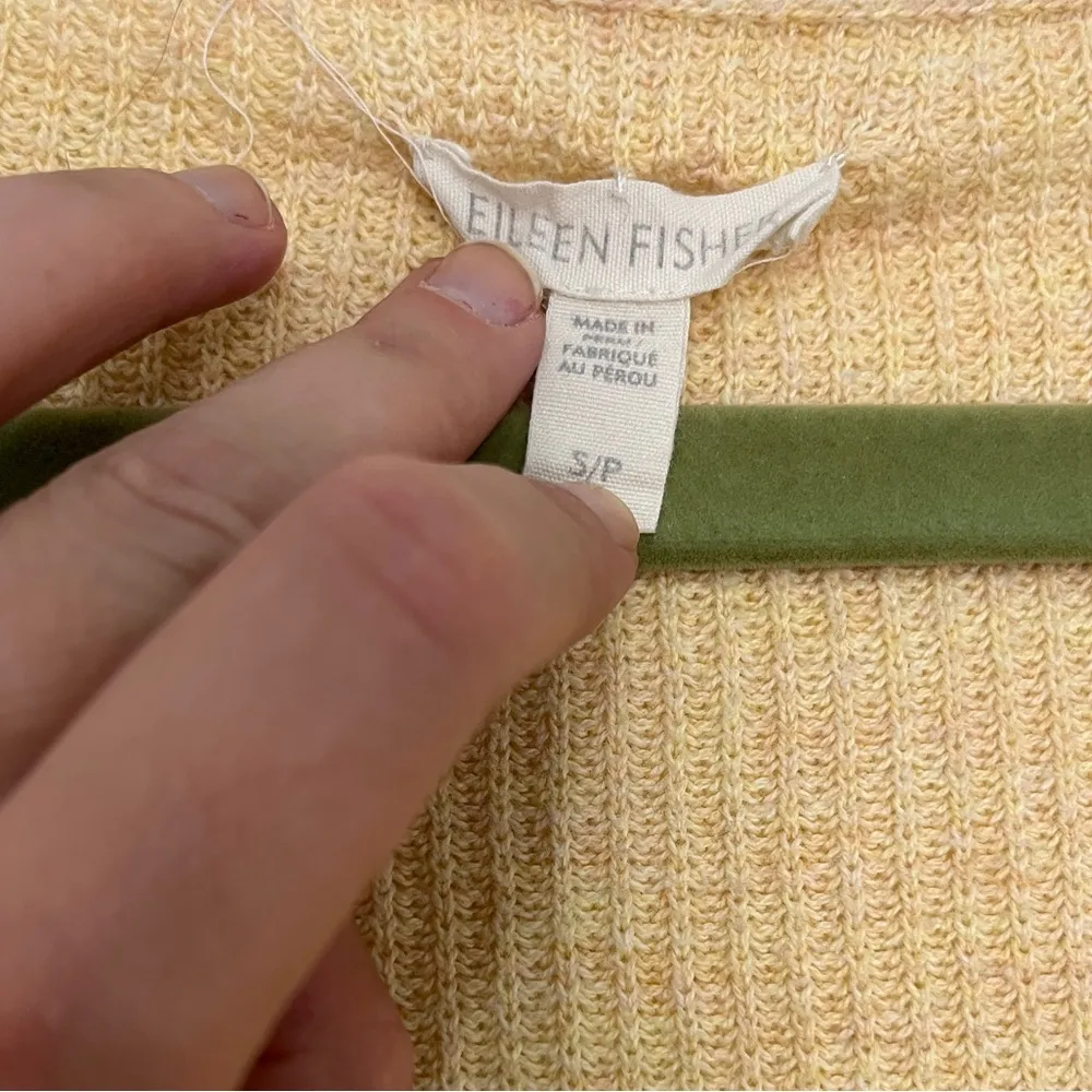 Eileen Fisher Rolled hem Boxy Cut Waffle Knit Long Sleeve Sz S - Image 3