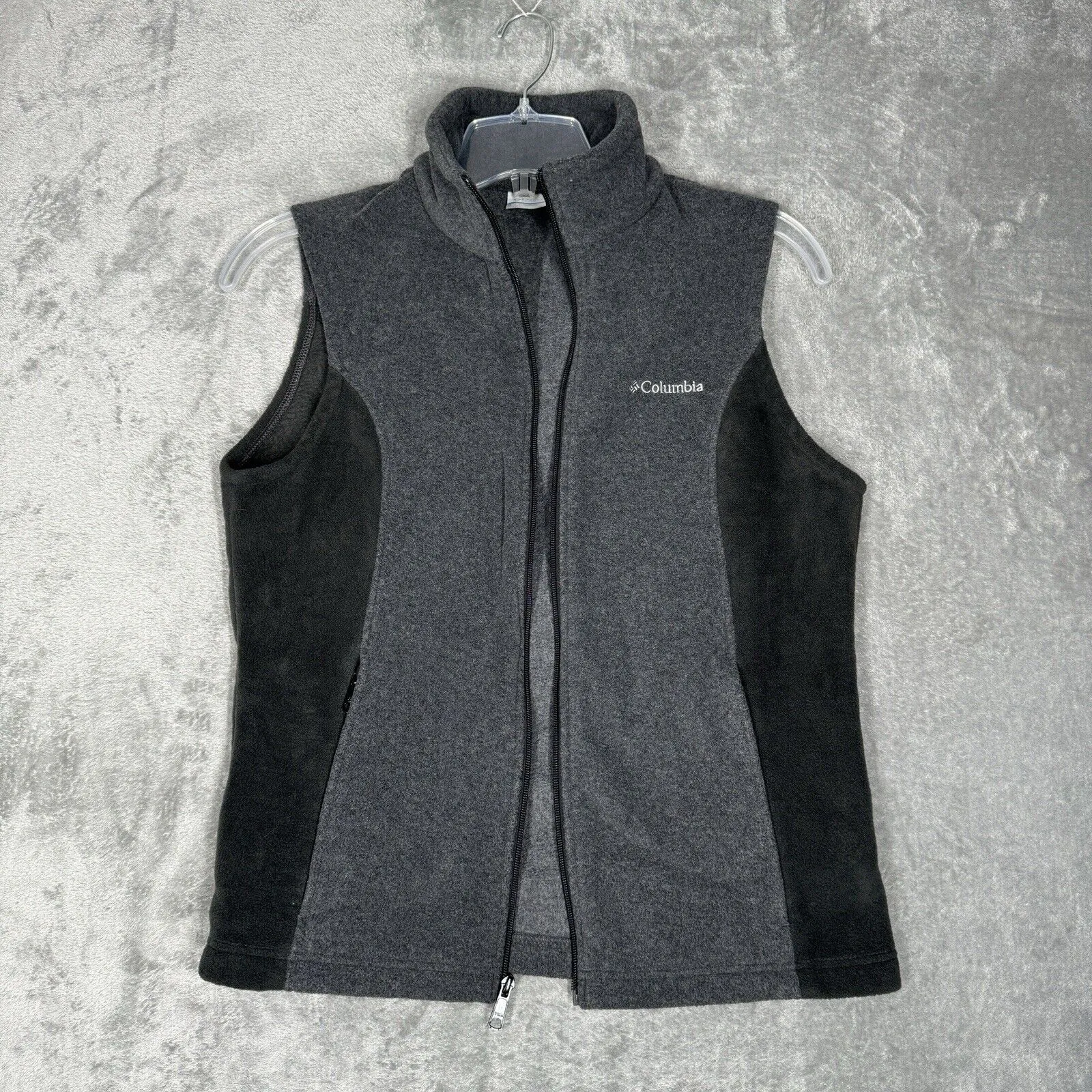 Columbia Vest Women Large Gray Full Zip Fleece Casual Neutral Cabincore Gorpcore - Image 4