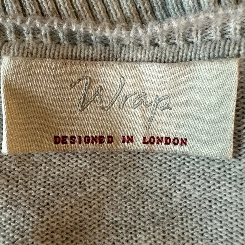 Wrap London Dainty Cottage Lace Cardigan Sweater in Heather Grey Size 16 XL Gray - Image 4