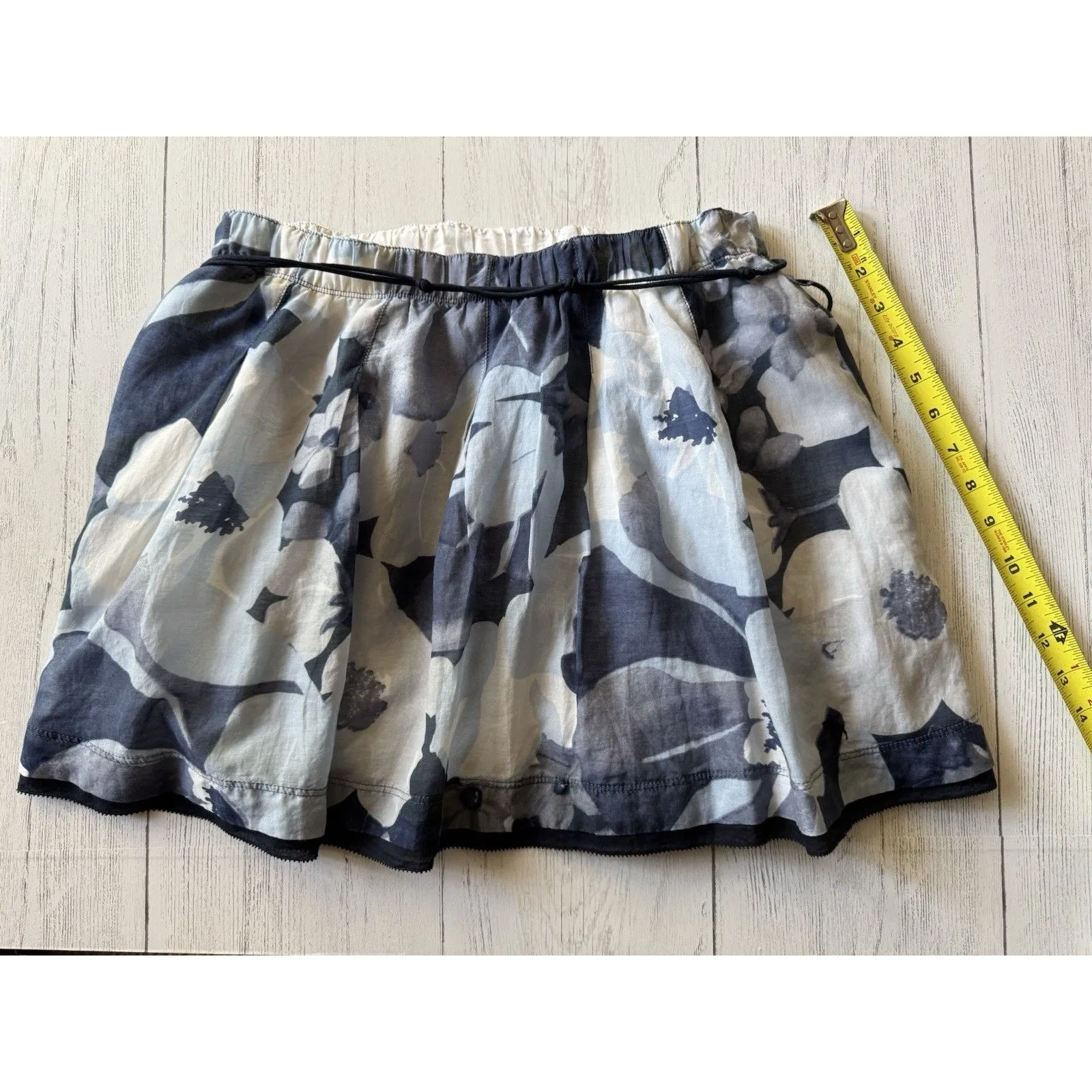 Vintage Abercrombie & Fitch Large Floral Flouncy Airy Mini Skirt Lg Y2K - Image 5