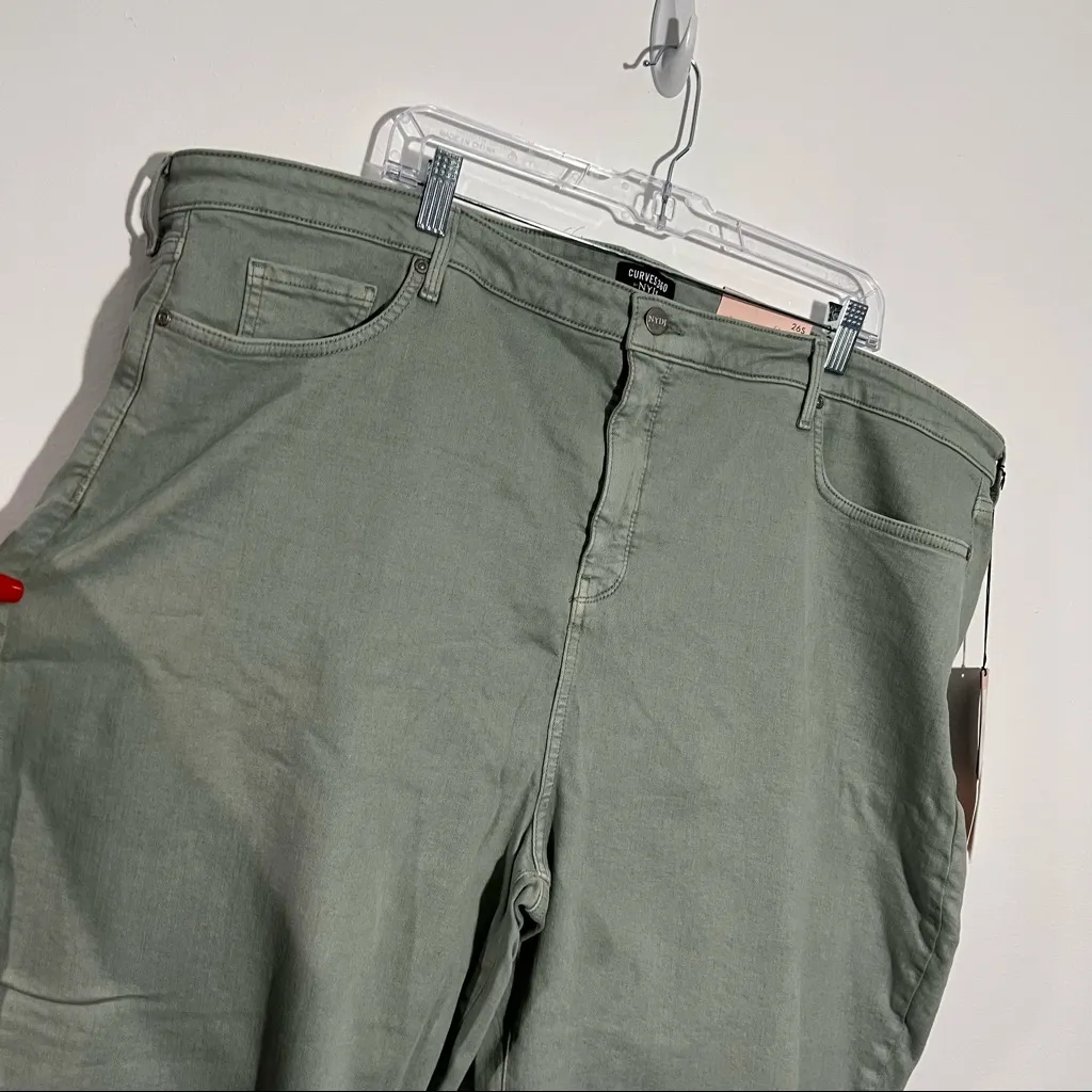 NYDJ Curves 360 Slim Straight Ankle Side Slit In Dessert Willow Size 26 Short - Image 4