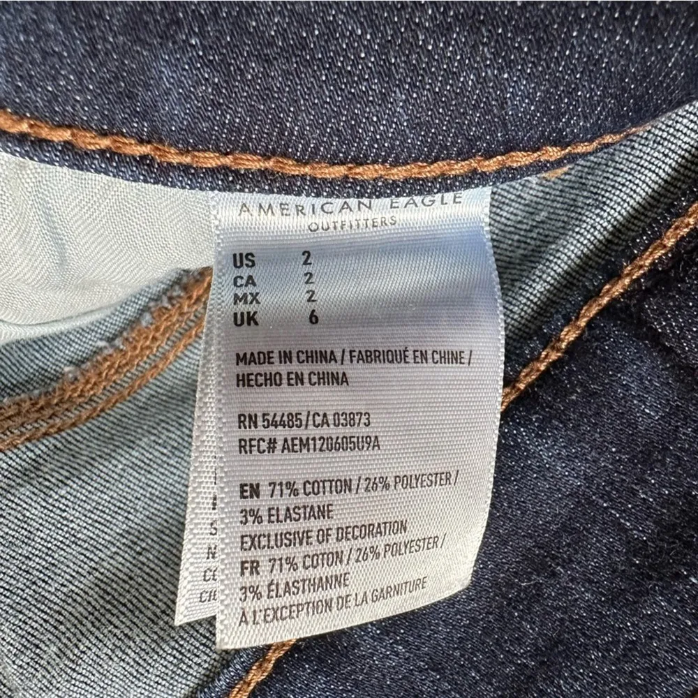 American Eagle Jean Shorts Next Level Stretch Hi Rise Shortie Distressed Size 2 - Image 11