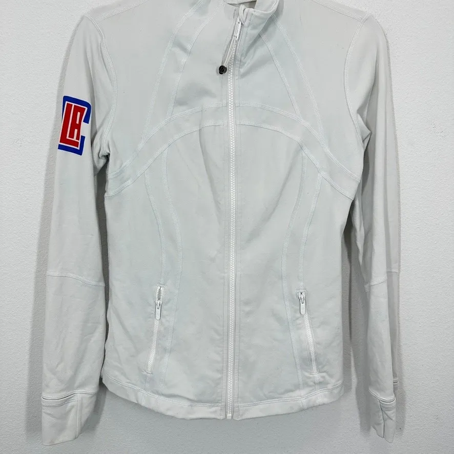 Lululemon LA Clippers Athletic Jacket Zip Up White Women's Size 8 Basketball NBA - Image 3