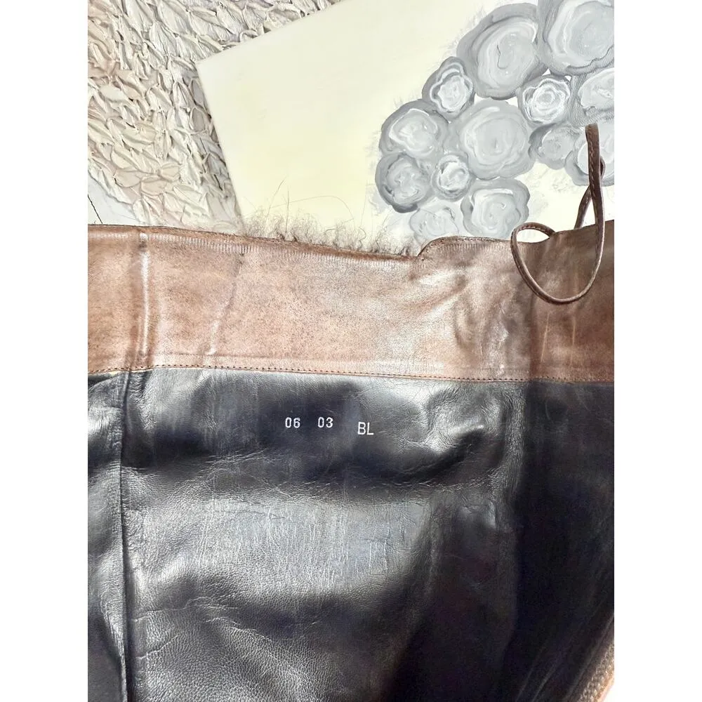 Christian Dior Leather Faux Fur Trim Lace - Image 6