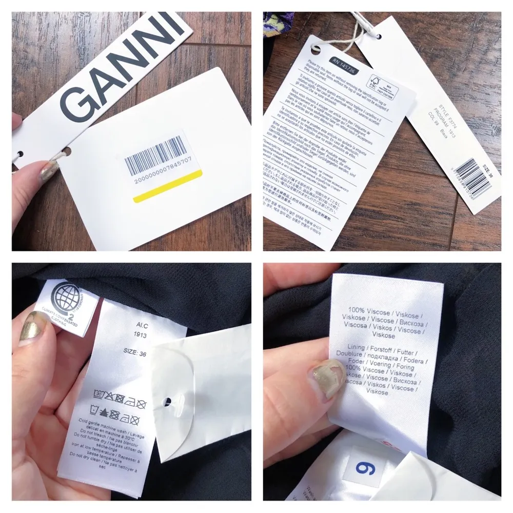 Ganni • Floral Print Georgette Midi Dress black purple flowy chiffon high neck - Image 12