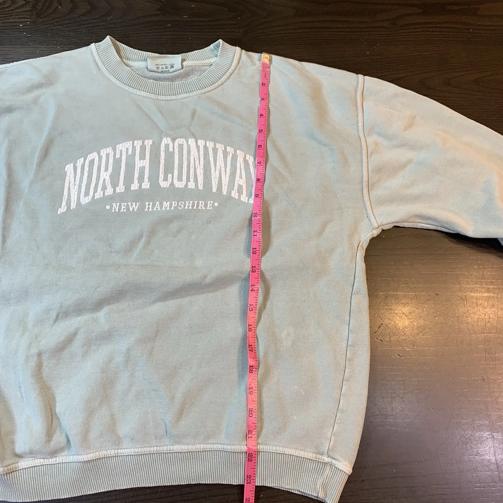 North Conway NH Sweatshirt Womens‎ Small Garment Dyed Casual Green Vacation READ - Image 8