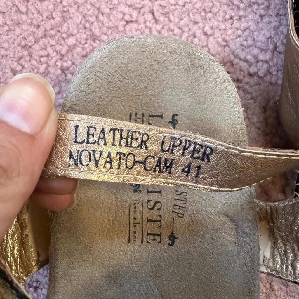 Spring Step L'Artiste Novato Leather Multi Color Slingback Sandals Sz 41 flaw - Image 5