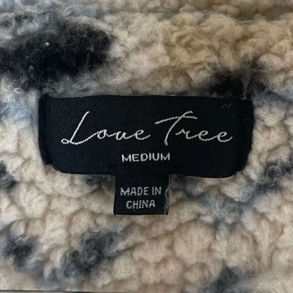 Love Tree Size Medium Aztec Sherpa Half Zip Pullover Boho Beachy Plush Camp - Image 5
