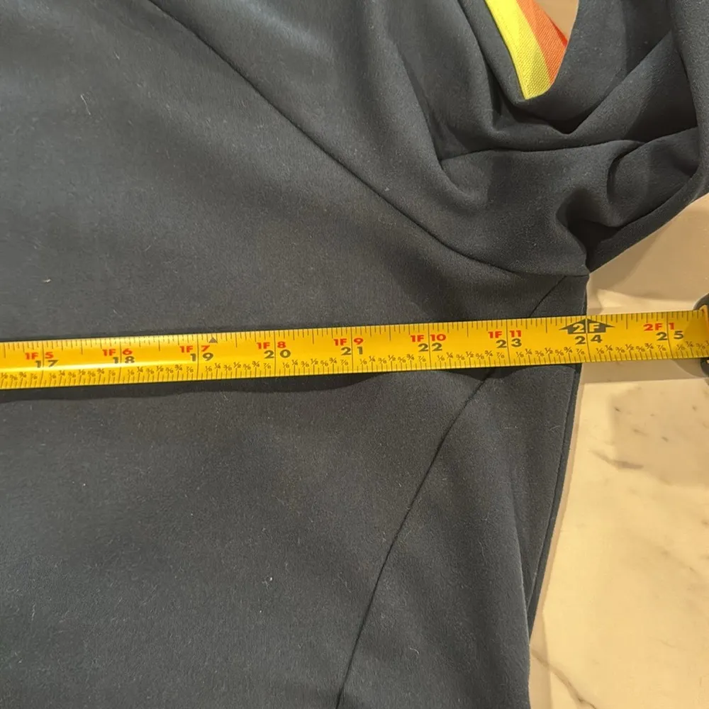 Athletic Works navy Bomber Jacket with Bright Stripes plus size - Image 10