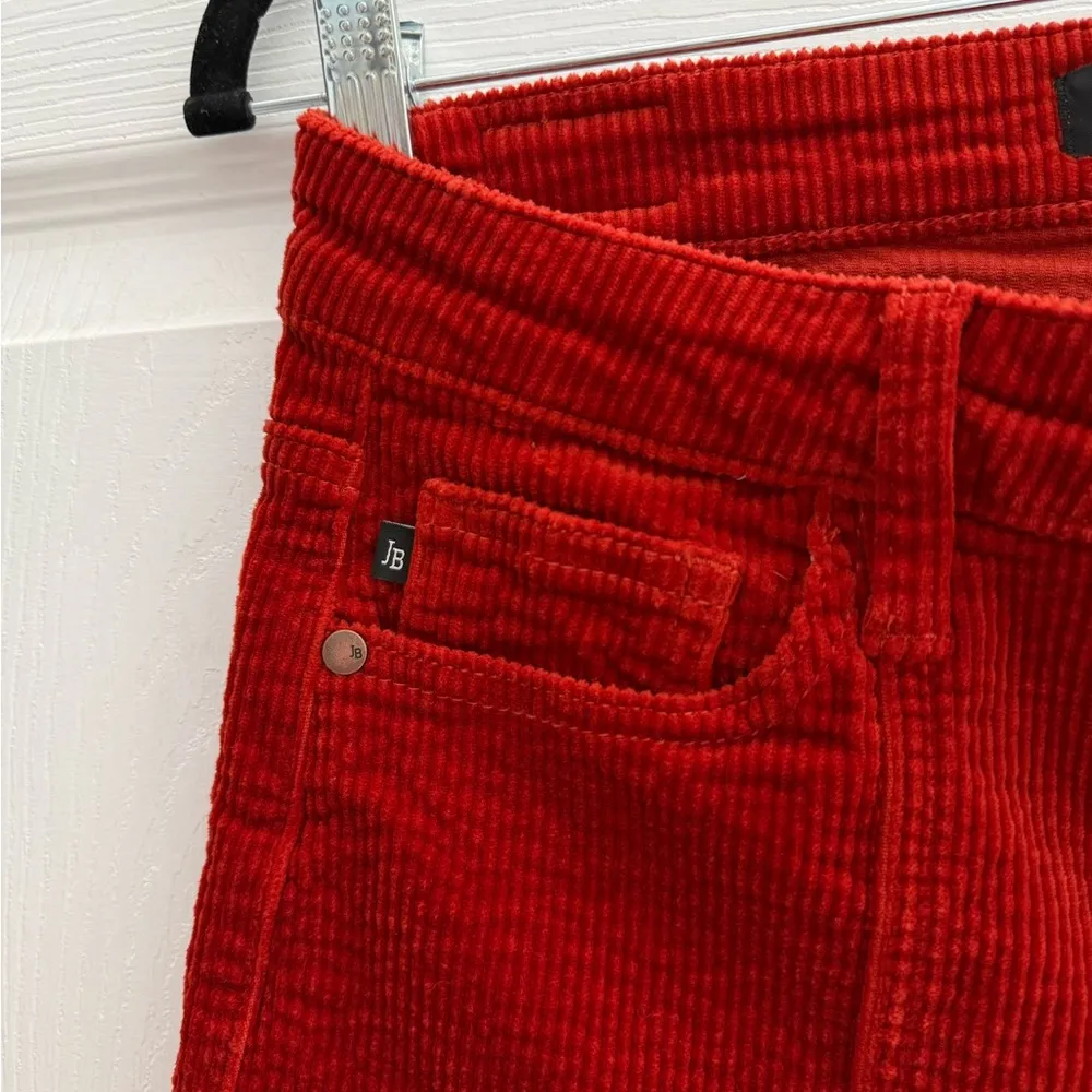 Judy Blue High Rise Button Fly Red Rust Corduroy Ankle Straight Pants Size 9/29 - Image 7
