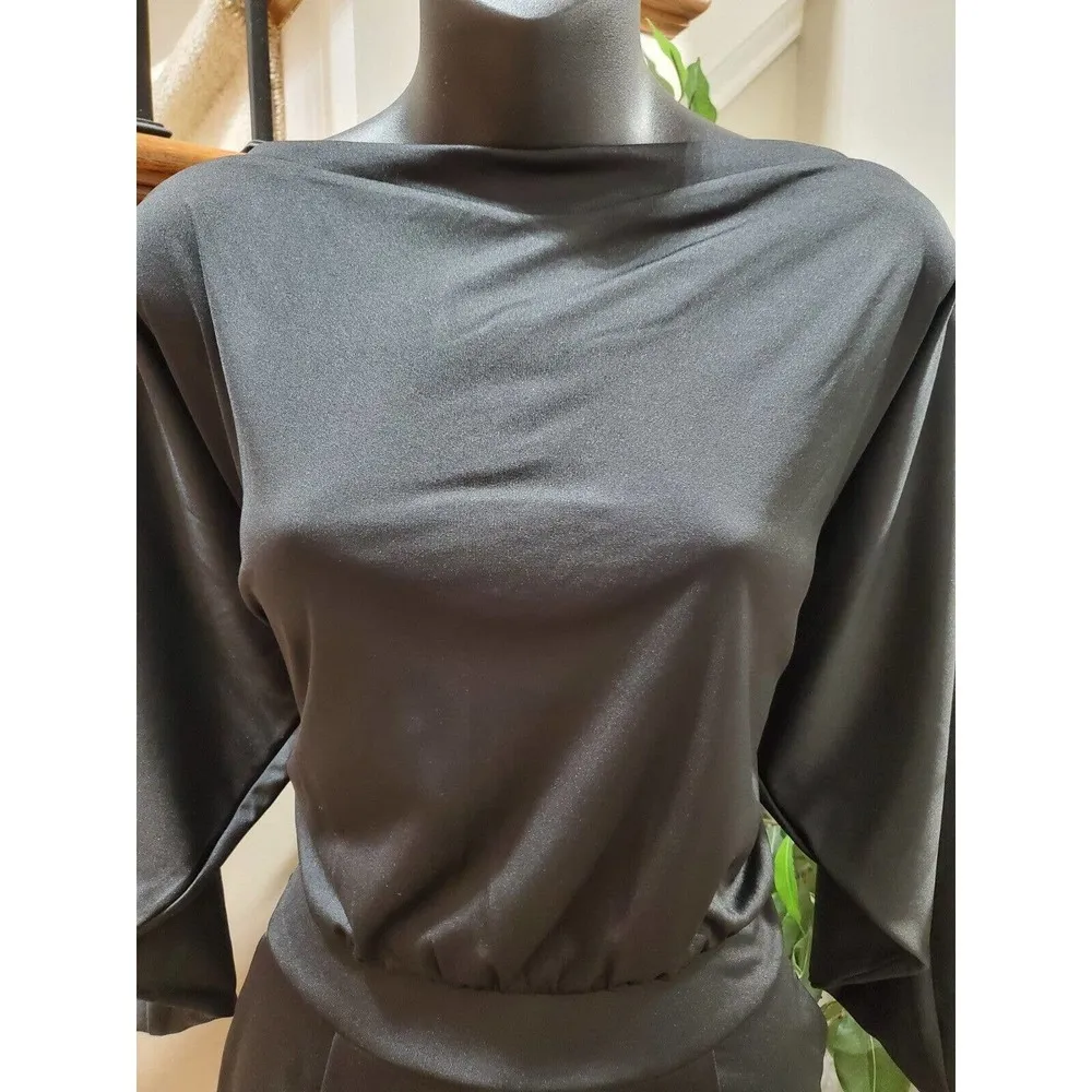 Koh Koh Women's Black Polyester Boat Neck 3/4 Sleeve Casual Jumpsuit Size L Size L - Image 6