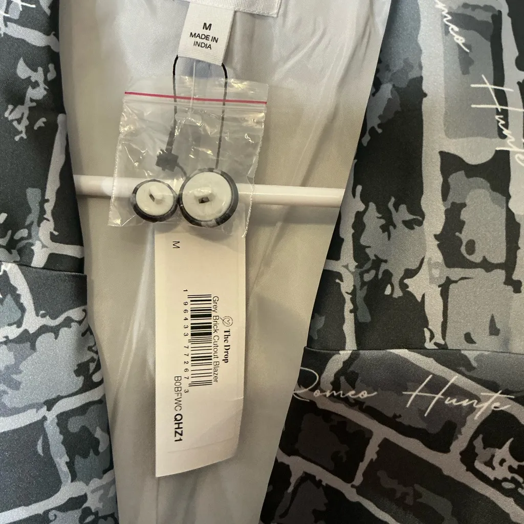 Stylish Blue Patterned Women's Jacket Size M - Image 5