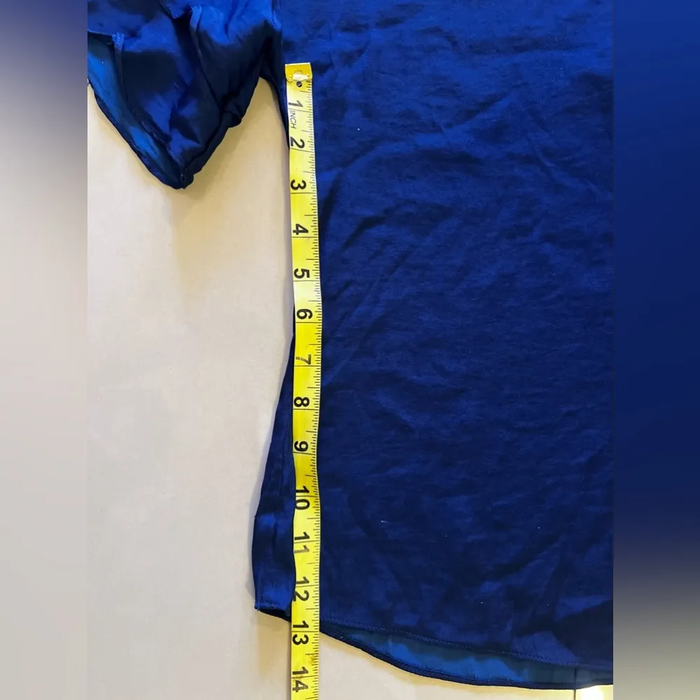 Naked Zebra Women Sky Blue Polyester Round Neck  Short Sleeve Top Blouse Small - Image 10