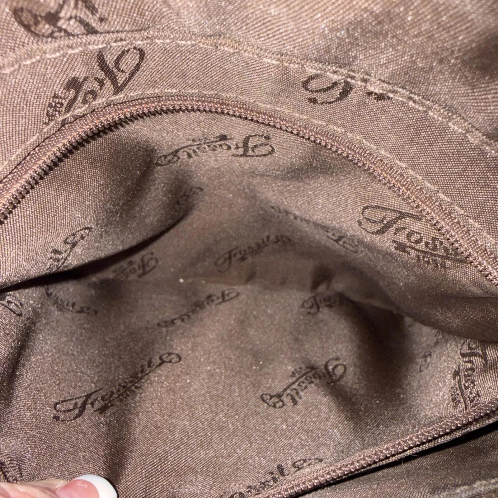 Vintage Y2k Fossil Boho Hippie Gypsy Brown Crossbody Genuine Leather Purse Bag - Image 12