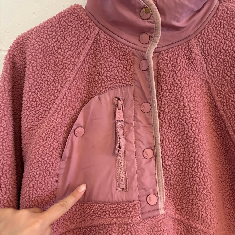Free People hit the slopes fleece jacket in dried rose - Image 7