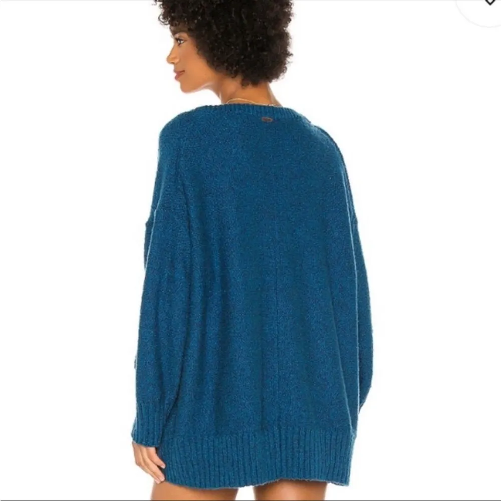 Free People Brookside Tunic Sweater Halcyon Blue Size Small - Image 6
