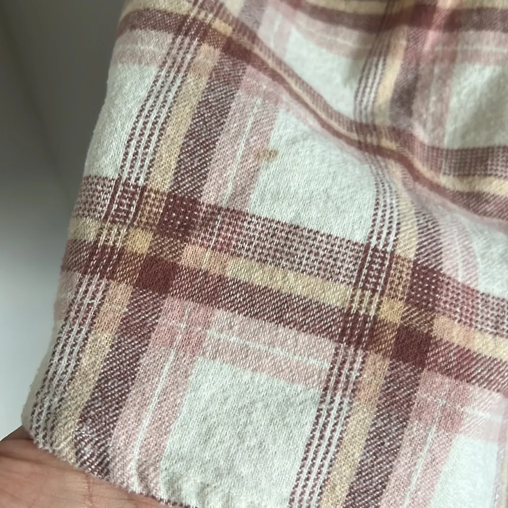 Abercrombie & Fitch 90's Oversized Shirt Jacket Shacket Plaid Flannel Small - Image 4