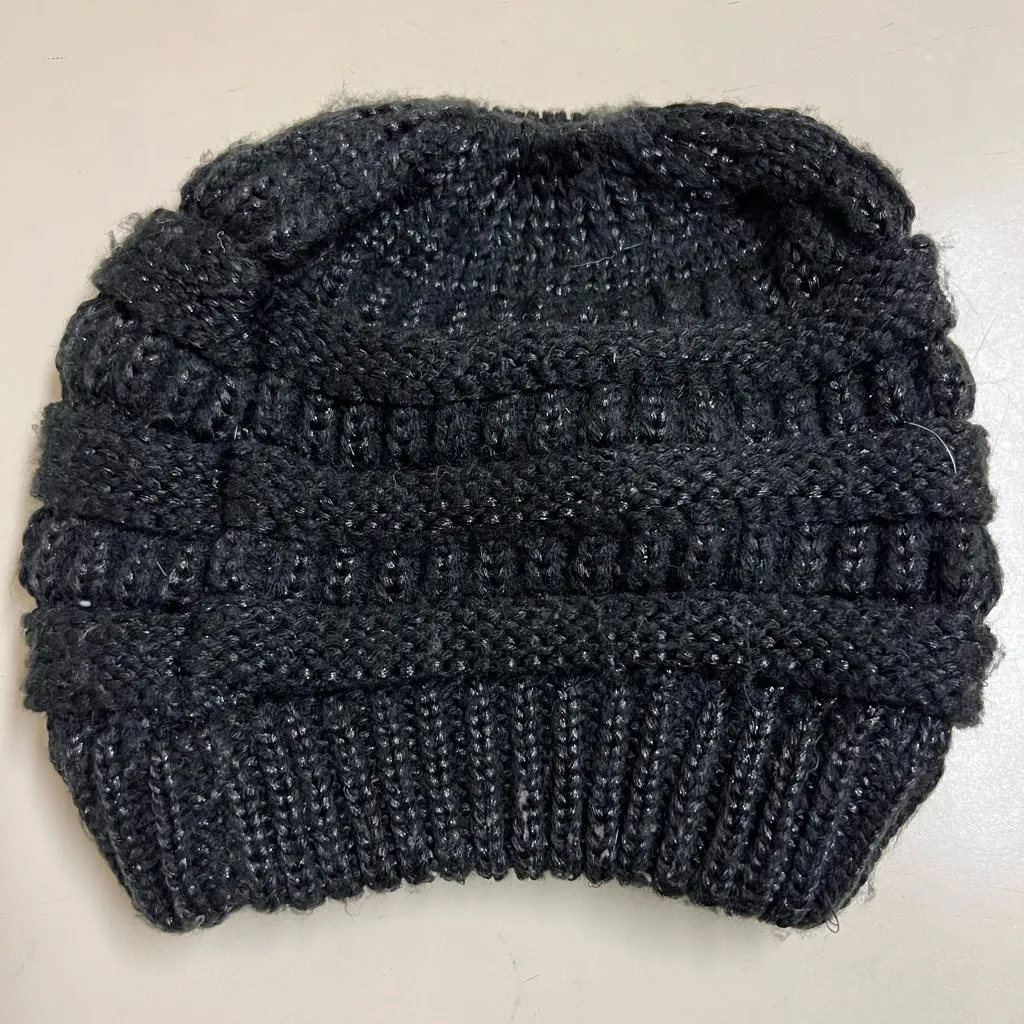 C.C. Exclusives Gray and Metallic Knit Winter Hat - Image 2