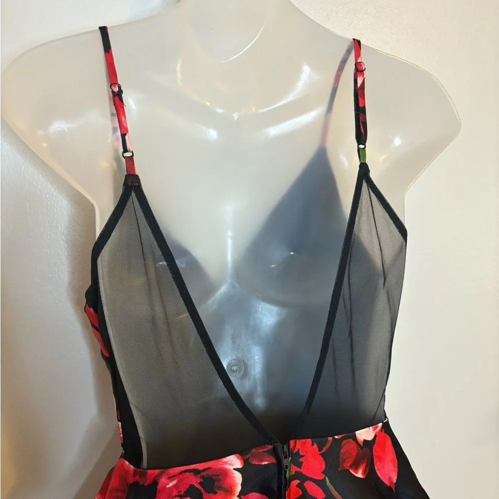 B. Smart Juniors Floral Rose Print Fit & Flare Mini Dress Size 1 - Image 4