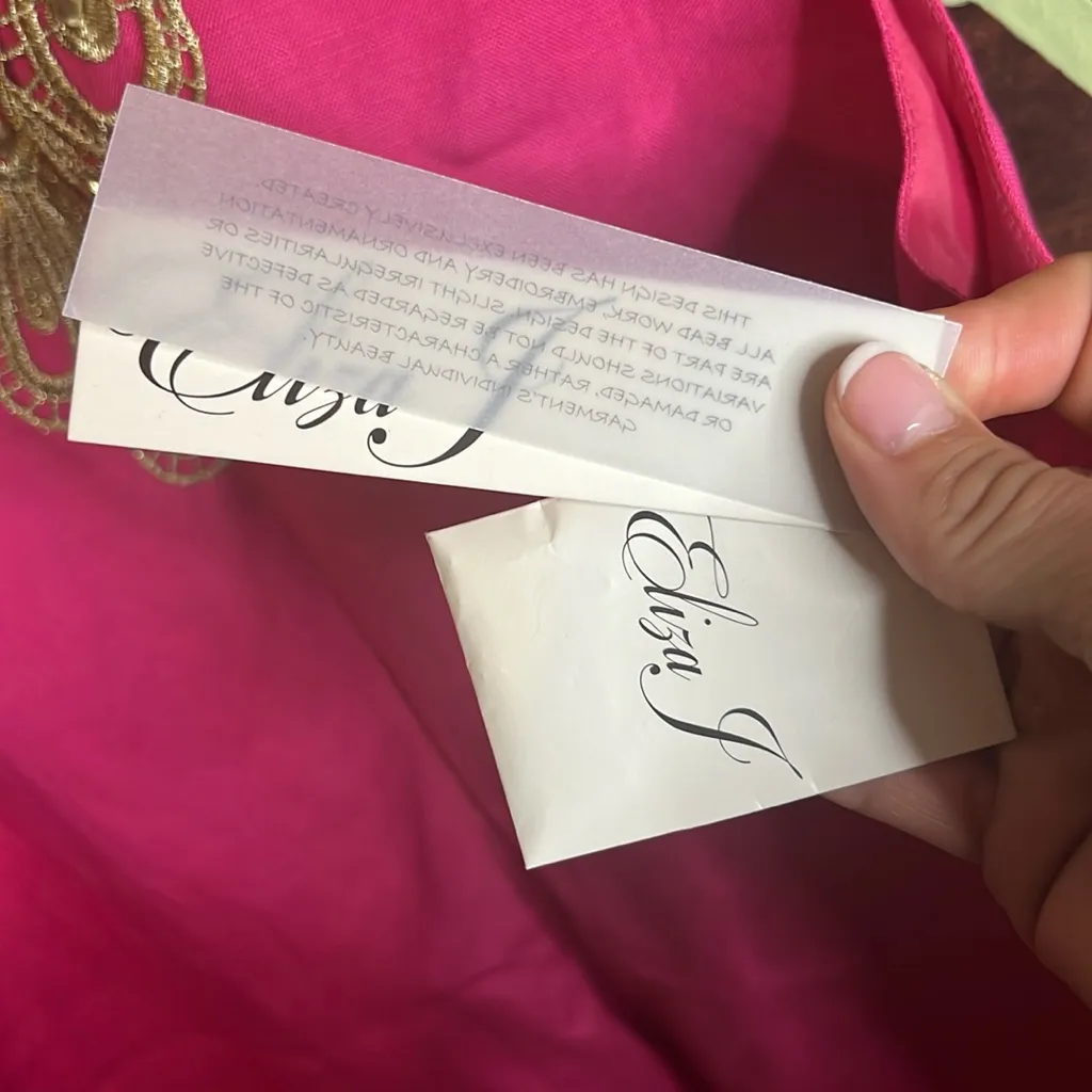 NWT Eliza J linen gold shift midi pencil sleeveless collar summer bead pink - Image 4