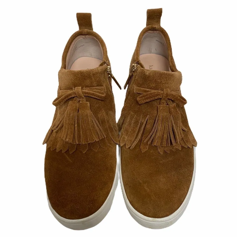 Kate Spade brown suede moccasin loafers Tassels Women's Sz 9 Sneaker - Image 3