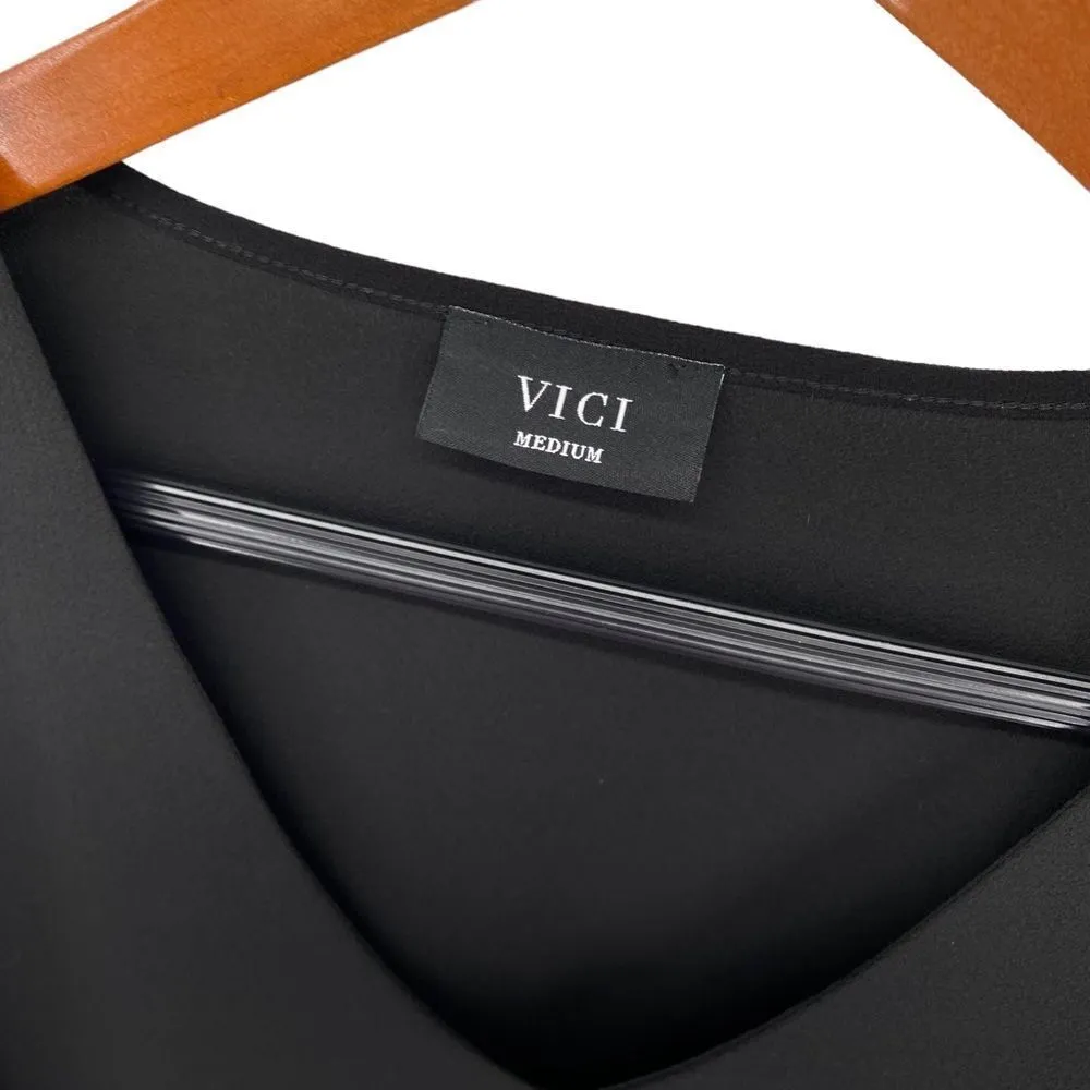 Vici Women’s Tyche Black Bishop Sleeve Blouse Top - Image 3