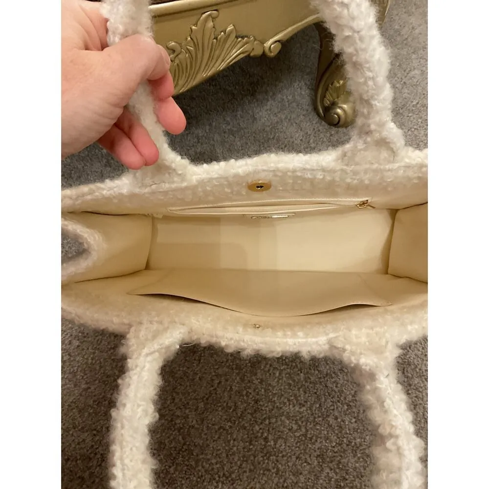 Shiraleah Hitched Collection Wedding Day Pearl Embellished "BRIDE" Boucle Tote - Image 6