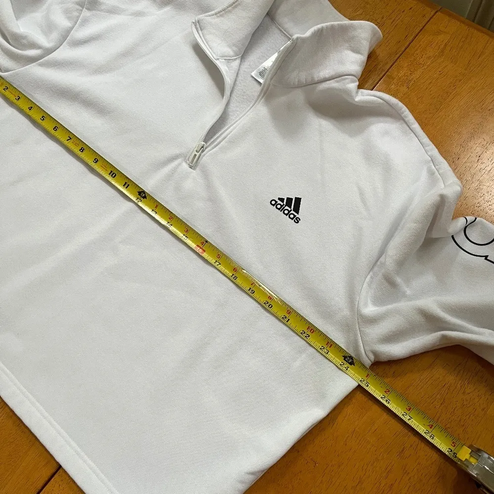 Adidas Plus 2X Crop Training White Pullover  Zip Track Cozy Sweater Fleece - Image 10